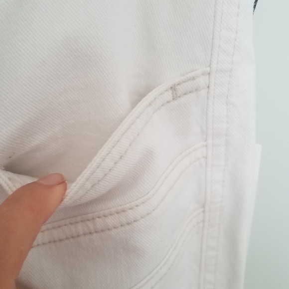 7 For All Mankind High Waisted Cropped Straight in Clean White Size 28 - Picture 9 of 13